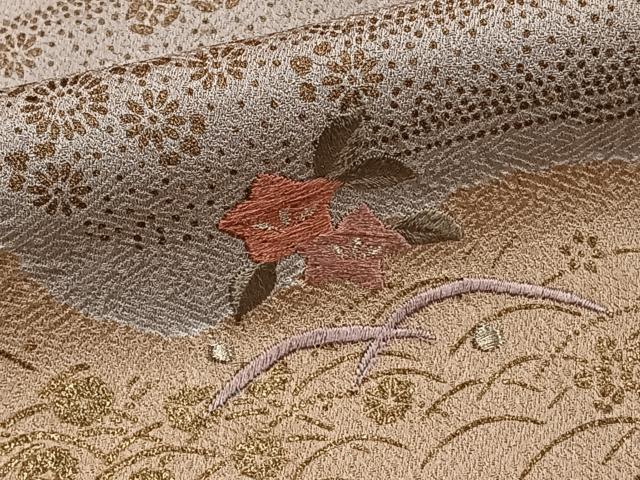 平和屋着物■訪問着 絞り 刺繍 籬花文 金彩 正絹 逸品 CABD2913xi