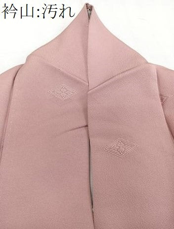 平和屋着物■上質な色無地 菱花文 退紅色 正絹 逸品 CABD2914xi