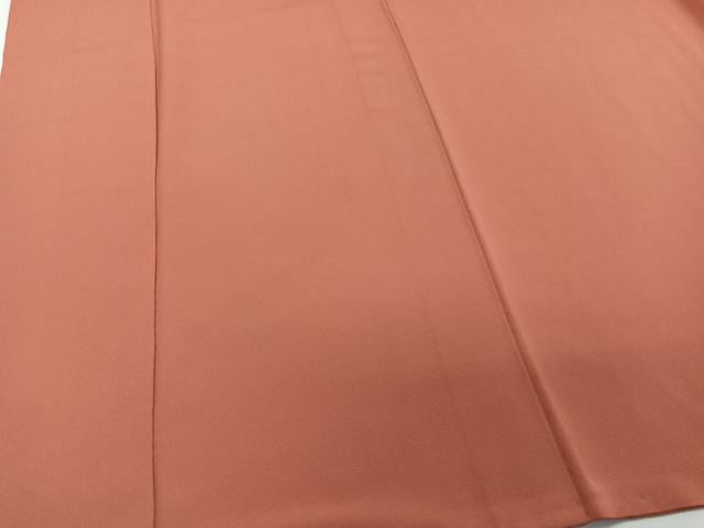 平和屋着物■上質な色無地 鉛丹色 正絹 逸品 CABD2971xi