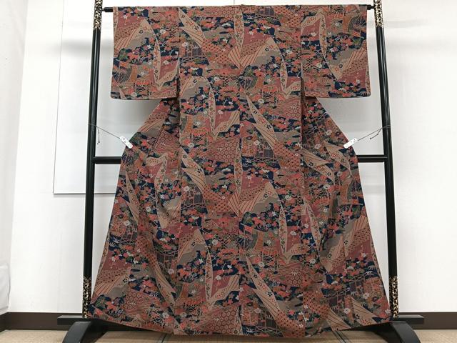 平和屋着物■上質な小紋 貝桶花文 松竹梅 正絹 逸品 CABD3042xi