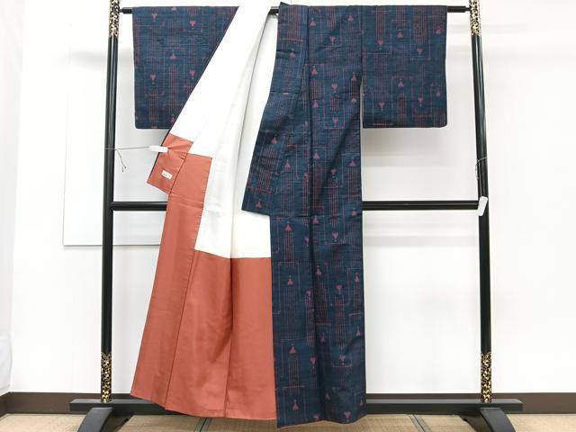 平和屋着物■上質な紬 抽象文様 やまと誂製 正絹 逸品 CABD3045xi