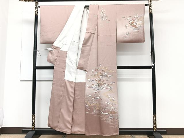 平和屋着物■訪問着 花筏 松竹梅 暈し染め 金彩 正絹 逸品 CABD3062xi