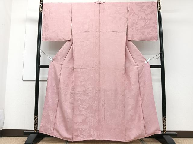 平和屋着物■上質な色無地 人物地紋 石竹色 正絹 逸品 未使用 CABD3065xi