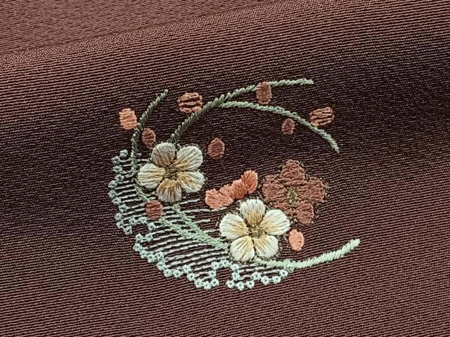 平和屋着物■訪問着 総刺繍 草花文 金糸 正絹 逸品 CABD3132xi
