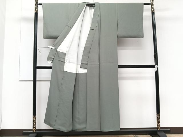 平和屋着物■上質な色無地 灰汁色 正絹 逸品 CABD3144xi