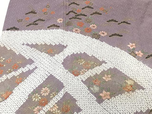 平和屋着物■訪問着 絞り 籬花松文 金彩 正絹 逸品 CABD3180xi