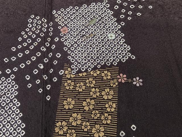 平和屋着物■訪問着 絞り 刺繍 破れ地紙花文 金銀彩 正絹 逸品 CABD3186xi