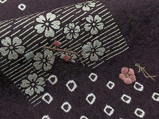 平和屋着物■訪問着 絞り 刺繍 破れ地紙花文 金銀彩 正絹 逸品 CABD3186xi