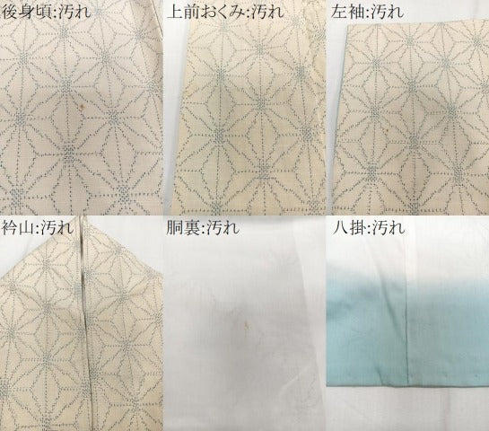 平和屋着物■上質な紬 麻の葉文様 正絹 逸品 CABD3187xi