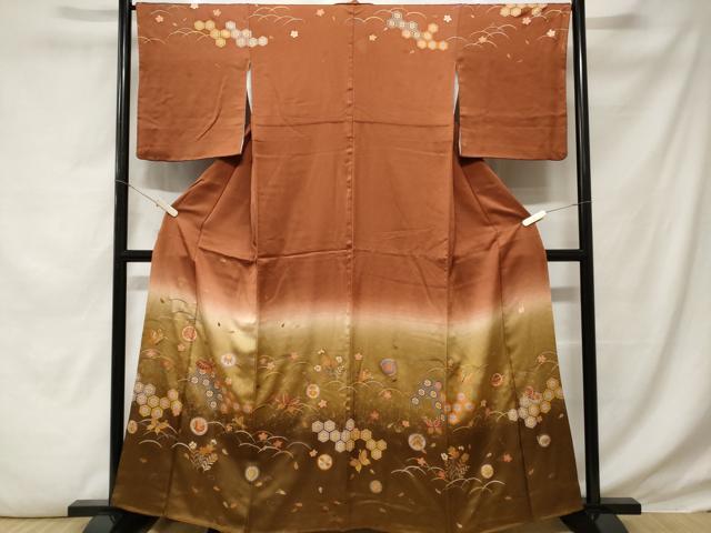 平和屋着物●訪問着　雪輪文　暈し染め　金銀彩　正絹　逸品　CABC6929yc 平和屋着物□訪問着 枝花文 暈し染め 正絹 逸品 AABI4157sx - メルカリ
