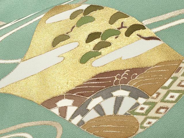 平和屋着物■訪問着 駒刺繍 色紙風景文 金彩 正絹 逸品 CABD3260ev