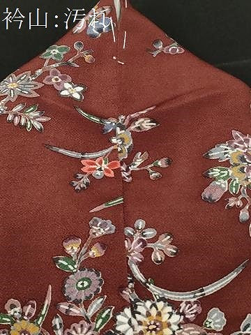 平和屋着物■上質な小紋 芝草花文 鬼しぼ縮緬 正絹 逸品 CABD3265ev