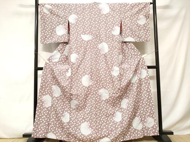 平和屋着物■小紋 雪輪舞桜文 暈し染め 洗える着物 CABD3309ev