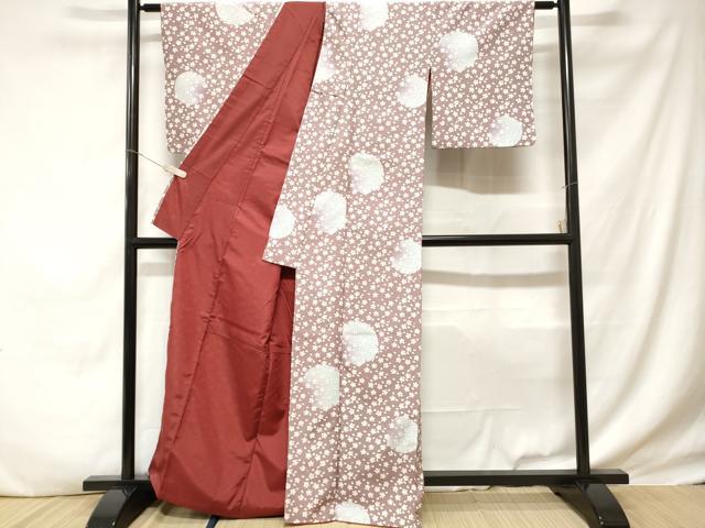 平和屋着物■小紋 雪輪舞桜文 暈し染め 洗える着物 CABD3309ev