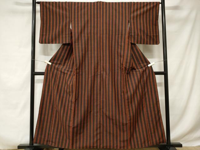 平和屋着物■上質な紬 縞 正絹 逸品 CABD3352ev