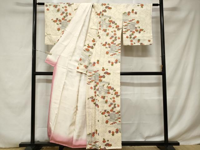 平和屋着物■上質な小紋 風景文 金彩 正絹 逸品 CABD3354ev