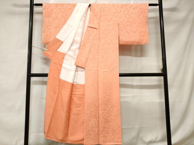 平和屋着物■上質な色無地 舞葉地紋 東雲色 正絹 逸品 CABD3366ev