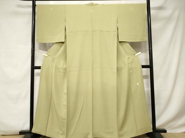 平和屋着物■上質な色無地 抹茶色 正絹 逸品 CABD3369ev