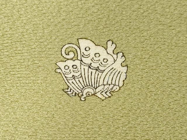 平和屋着物■上質な色無地 抹茶色 正絹 逸品 CABD3369ev