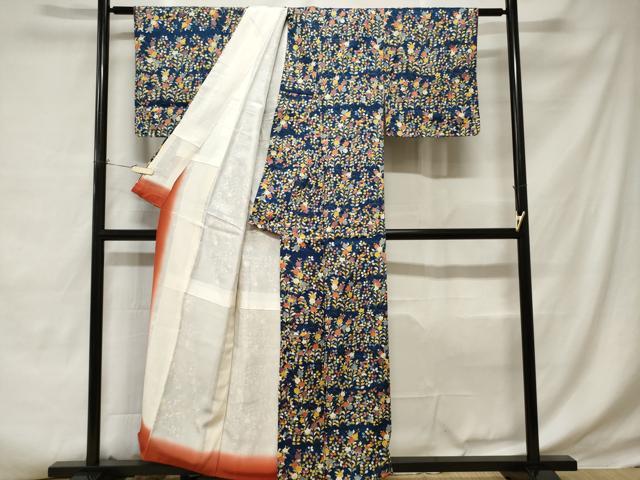 平和屋着物■上質な小紋 草花文 金彩 正絹 逸品 CABD3440ev