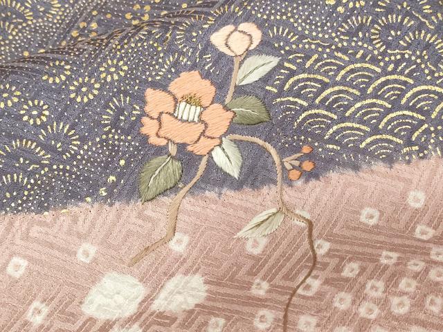 平和屋着物■訪問着 刺繍 絞り 道長花籠文 金彩 正絹 逸品 CABD3444ev