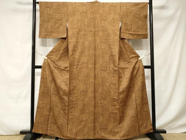 平和屋着物■上質な小紋 更紗花文 正絹 逸品 CABD3470ev
