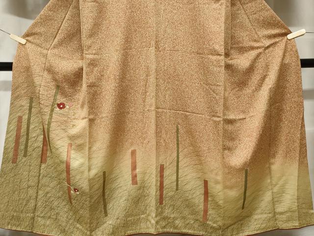 平和屋着物■訪問着 刺繍 芒枝花文 暈し染め 金彩 正絹 逸品 CABD3516ev