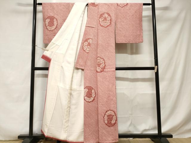 平和屋着物■上質な小紋 総絞り 花丸文 正絹 逸品 CABD3533ev