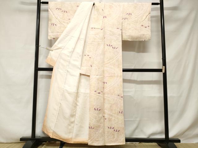 平和屋着物■上質な小紋 絞り 舞葉文 暈し染め 正絹 逸品 CABD3583ev
