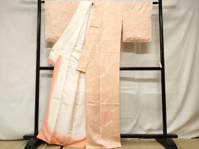 平和屋着物■上質な小紋 絞り 舞花文 正絹 逸品 CABD3613ev