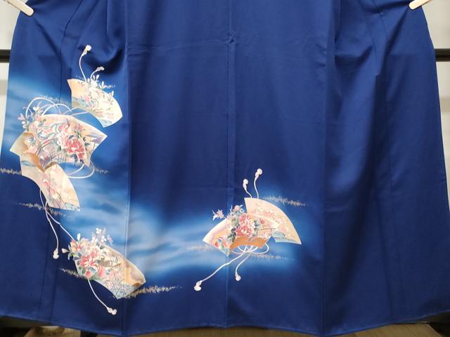 平和屋着物■訪問着 地紙孔雀草花文 暈し染め 金彩 正絹 逸品 CABD3627ev
