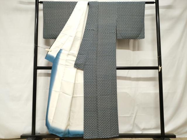 平和屋着物■上質な小紋 菱舞蝶文 正絹 逸品 CABD3653ev
