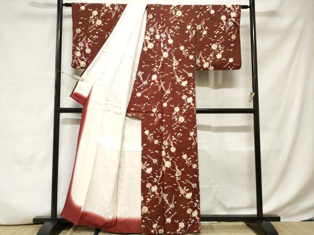 平和屋着物■上質な小紋 花簪 金彩 正絹 逸品 CABD3655ev