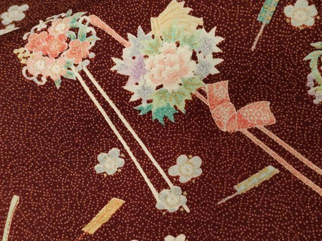 平和屋着物■上質な小紋 花簪 金彩 正絹 逸品 CABD3655ev