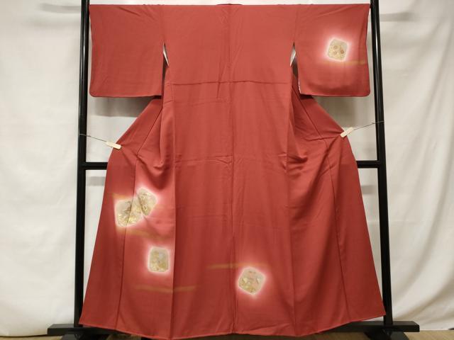 平和屋着物■訪問着 竹屋町刺繍 破れ色紙重ね飛鶴花文 暈し染め 金彩 正絹 逸品 CABD3709ev
