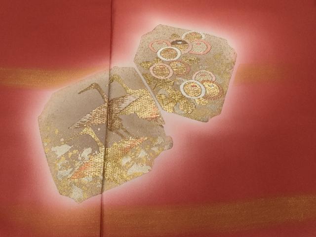 平和屋着物■訪問着 竹屋町刺繍 破れ色紙重ね飛鶴花文 暈し染め 金彩 正絹 逸品 CABD3709ev