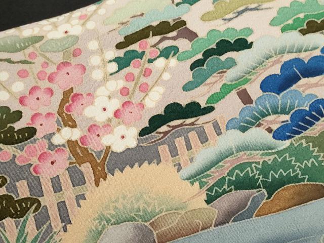 平和屋着物■豪華友禅 作家物 風景文 暈し染め 正絹 逸品 CABD3721ev