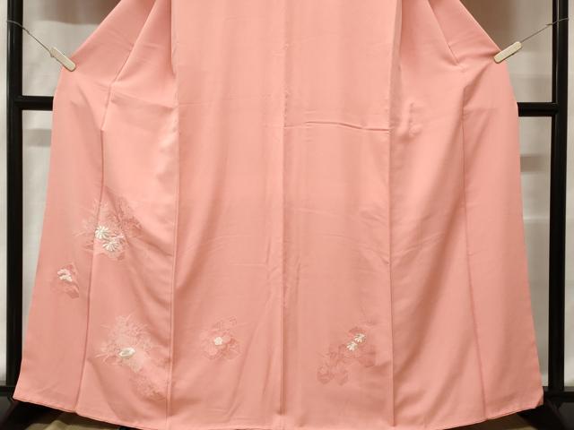 平和屋着物■訪問着 刺繍 松 草花文 正絹 逸品 CABD3765ev
