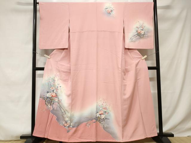 平和屋着物■訪問着 花車文 暈し染め 金銀彩 正絹 逸品 CABD3770ev