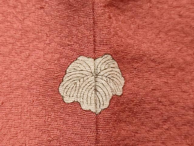 平和屋着物■上質な色無地 霞地紋 甚三紅色 正絹 逸品 未使用 CABD3778ev