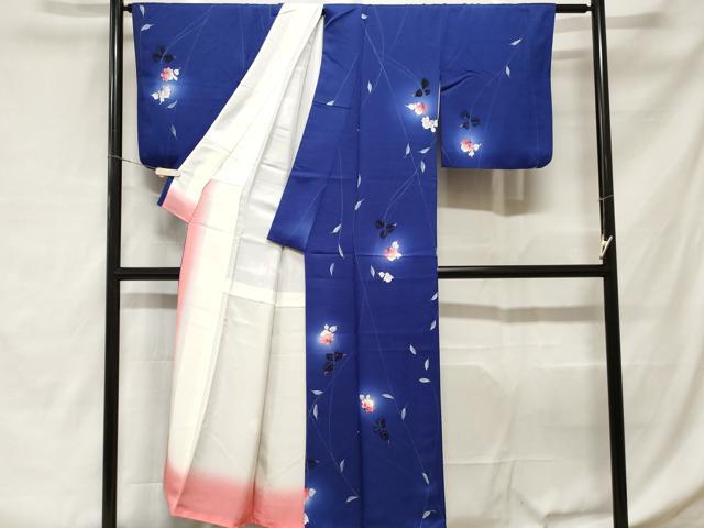 平和屋着物■上質な小紋 枝花文 蛍暈し暈し 正絹 逸品 CABD3806ev