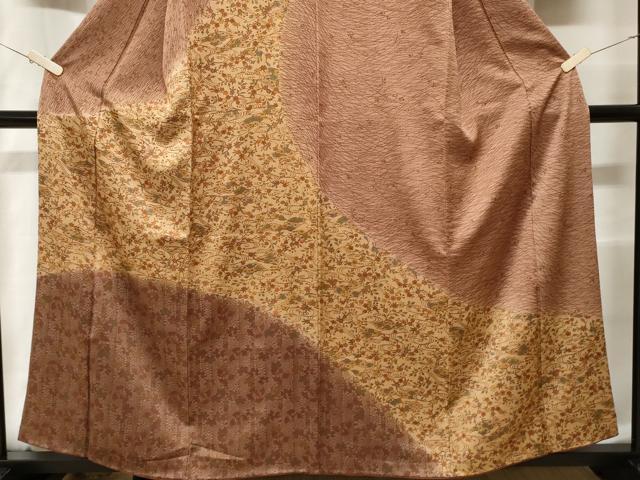 平和屋着物■訪問着 流水草花文 暈し染め 正絹 逸品 CABD3846ev