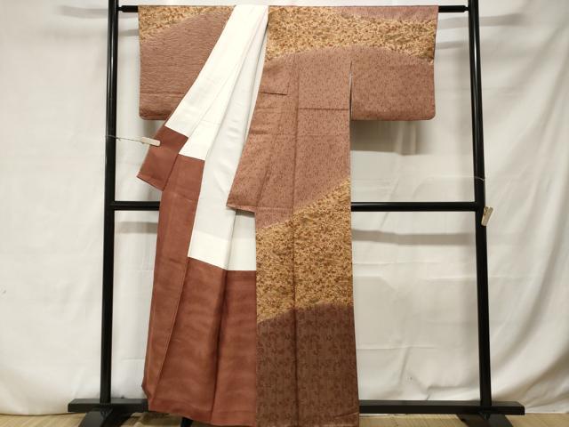 平和屋着物■訪問着 流水草花文 暈し染め 正絹 逸品 CABD3846ev