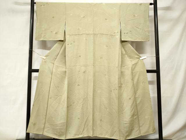 平和屋着物■上質な色無地 樹林地紋 柳茶色 正絹 逸品 CABD3851ev