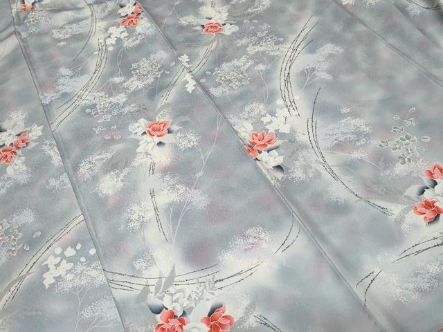 平和屋着物■訪問着 草花文 暈し染め 正絹 逸品 CABD3864ev