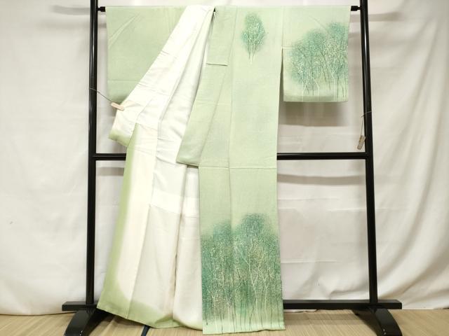 平和屋着物■訪問着 樹林文 暈し染め 正絹 逸品 CABD3868ev