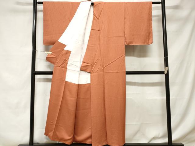 平和屋着物■上質な色無地 枝葉地紋 黄丹色 正絹 逸品 CABD3925ev