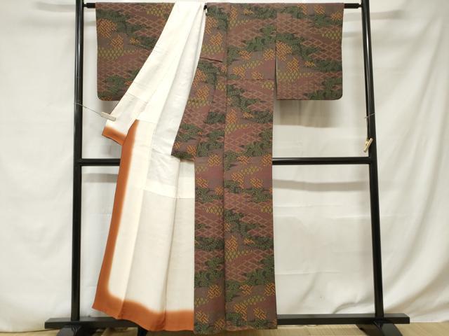 平和屋着物■上質な小紋 吉祥花唐草文 正絹 逸品 CABD3931ev