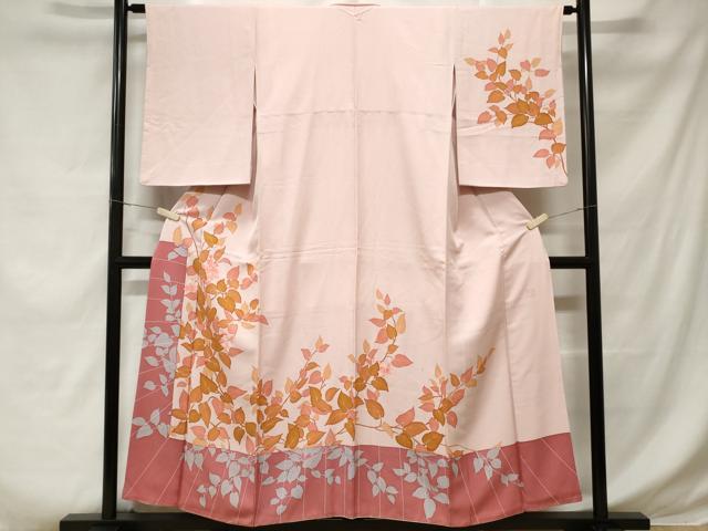 平和屋着物■訪問着 作家物 枝花文 シルエット 正絹 逸品 CABD3950ev
