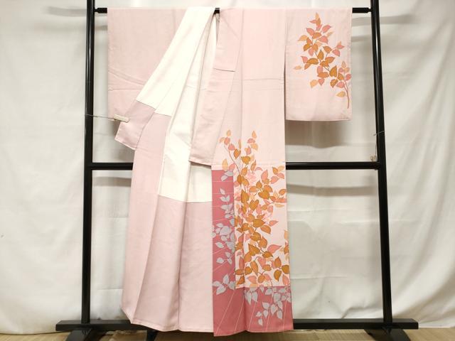 平和屋着物■訪問着 作家物 枝花文 シルエット 正絹 逸品 CABD3950ev